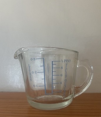 Vintage PYREX JAJ Glas Half Pint Dickes Glas Messkanne Top Zustand