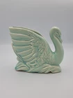McCoy Pottery Large Swan Planter Turquoise Aqua Vintage 1940's