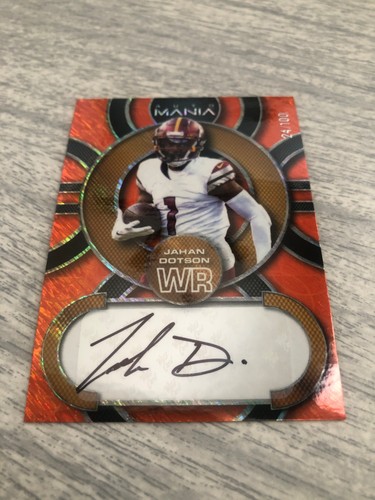 2022 Mania Retail Circle Orange Sparkles 24/100 Jahan Dotson Rookie Auto RC - Picture 7 of 7