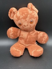 Vintage Teddy Bear Brown Repaired Elderly Loved by Multiple Generations