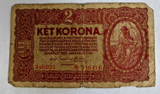 1920  HUNGARY 2 KORONA KET KORONA Zwei Kronen 2ab021 seria