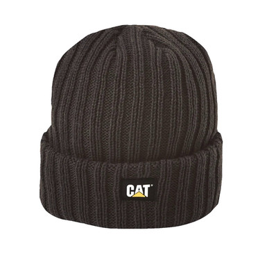Caterpillar Equipment CAT Ribbed Watch Black Cuff Winter Beanie Cap