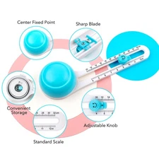 Circle Cutter with 3 Blades Adjustable Paper Cutter Trimmer Craft Cutting Tools