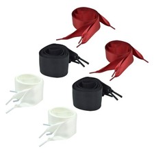 6 Pair Silk Shoelace Set Flat Laces for Sneakers Ribbon Shoelaces