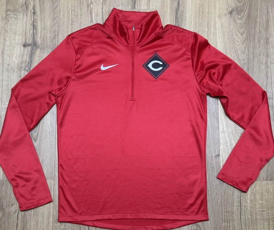 Nike Cincinnati Reds Shirt Mens Size Medium Team Diamond Pacer Quarter Zip - Image 3 of 4