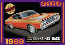 Amt 1217 1969 Ford Torino Cobra Fastback 125 Scale 3-in-1 Model Kit New-sealed Amt 1217 1969 Ford Torino Cobra Fastback 125 Scale 3-in-1 Model Kit New-sealed