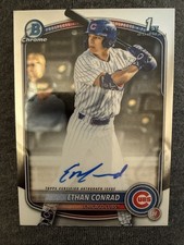 Ethan Conrad 2025 Bowman Chrome Draft Auto #CPA-EC 1st Bowman RC Chicago Cubs