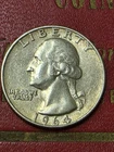 1964-D Washington SILVER Quarter FINAL SILVER YEAR!   EF GENTLY CIRCULATED