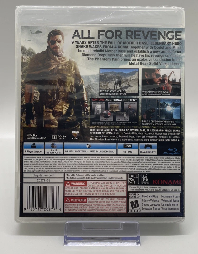 Metal Gear Solid V: The Phantom Pain (Sony PlayStation 3, PS3) NUEVO/SELLADO Foto 2 de 2