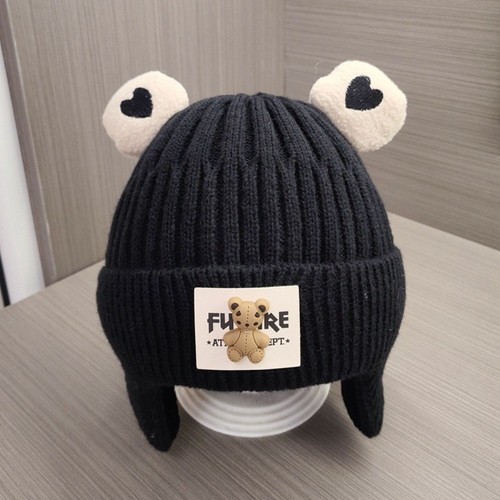 Cute Bear Knitted Hat Warm Ear Protection Hat New Beanie Hat Baby - Picture 6 of 10