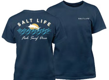 Salt Life Fish Surf Dive Tee Navy Youth Fish M Live Salty Saltlife NWT NEW