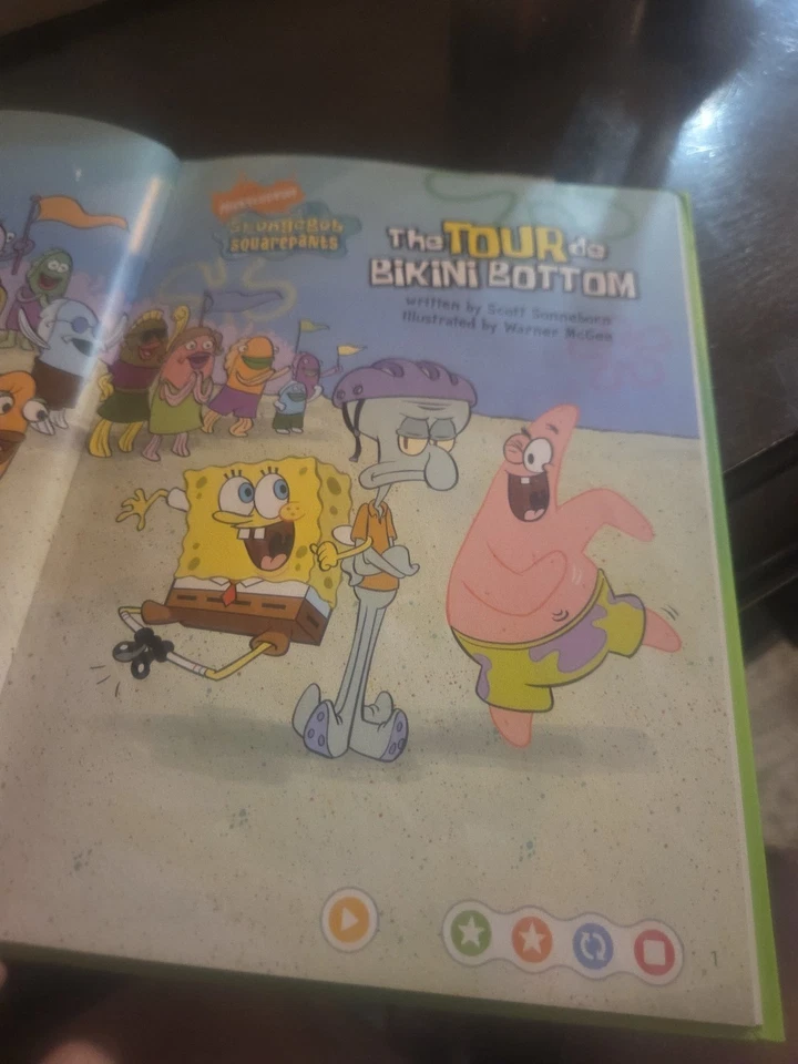 LeapFrog LeapReader TAG Book Spongebob Squarepants Race Home School Kids - Image 4 of 4