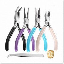 Complete 4 PCS Premium Jewelry Pliers Set - Ideal for Making, Repairing, Wrappin