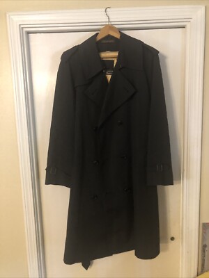 Harbor Master Brown Poly Overcoat Plaid Knit Zip Lining 40R
