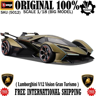 Maisto 1:18 Lamborghini V12 Vision GT Diecast Luxury Model Car Toy - Green VIP