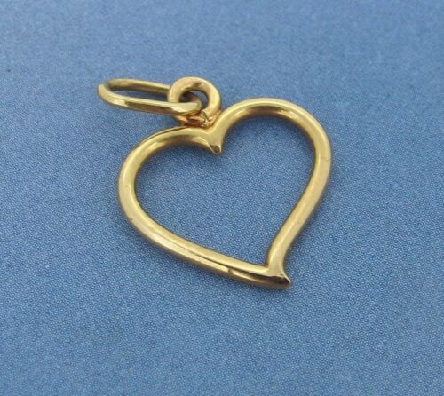 14k Yellow Gold Open Heart Charm - image 1
