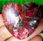 40x39x7mm Rose Sea Sediment Jasper Love Heart Healing Pendant Bead ZL7119
