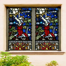 3D Priest Pray ZHUA633 Window Film Print Sticker Cling Stained Glass UV
