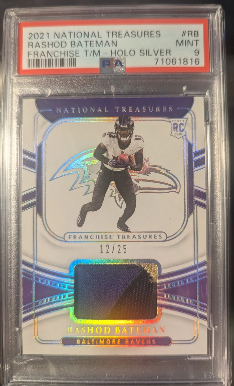 Rashod Bateman Panini National Treasures Franchise Treasures Memorabilia #RB Holo Silver