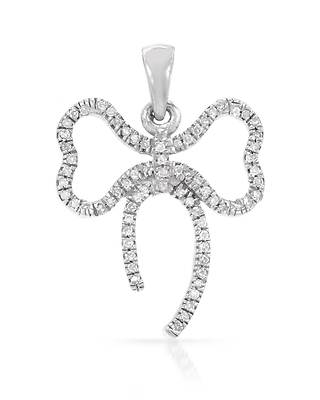 LUNDSTROM Infinity Fliege Anhänger mit echtem Diamant 925 Sterling Silber
