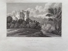1831 Antique Print; Castle Huntly, Perthshire after Neale