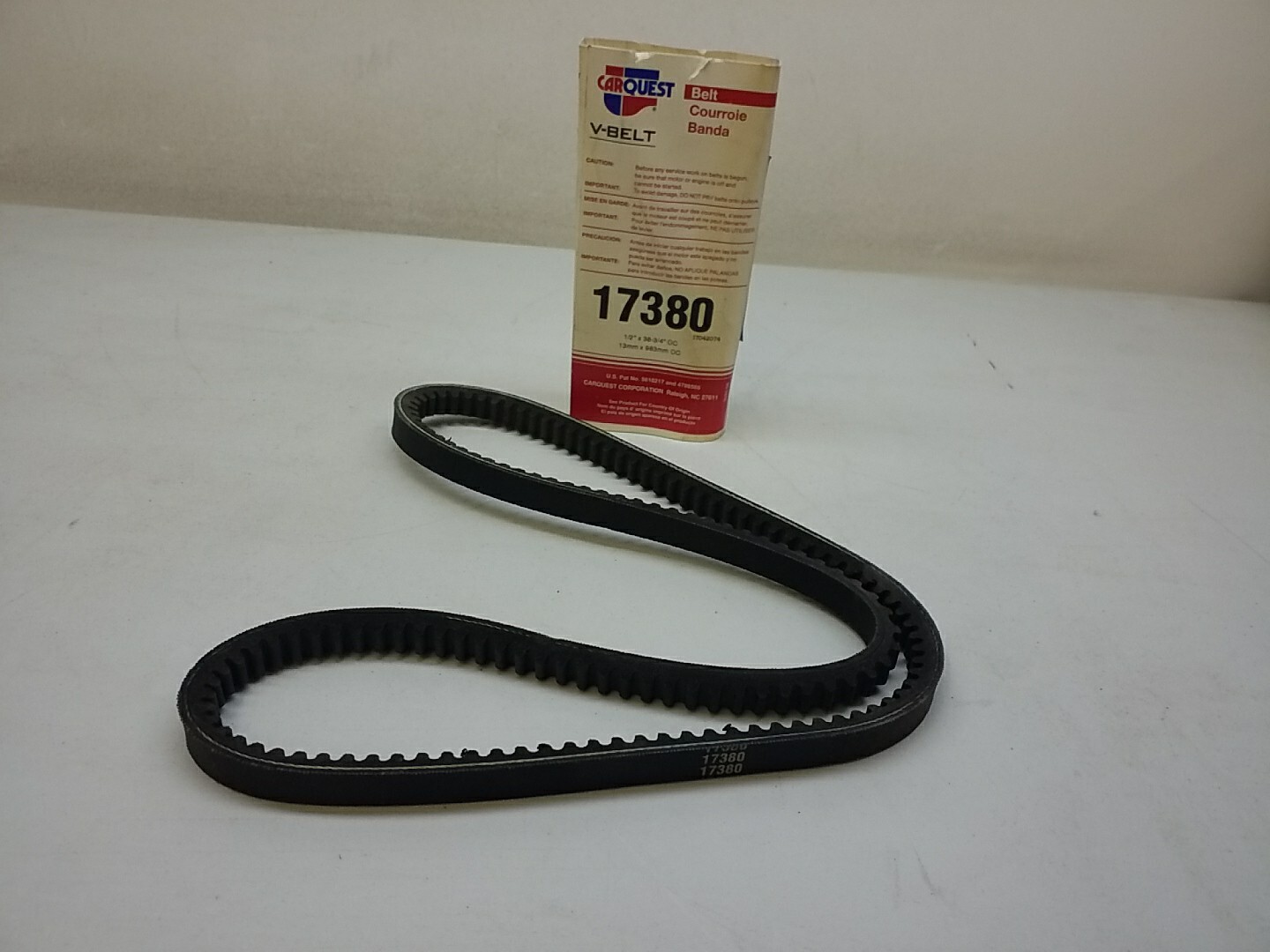 17380 Carquest Automotive Cogged VBelt Made In Mexico 1/2" X 383/4