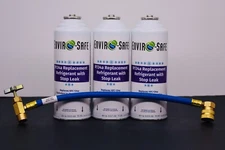 134 Replacement Refrigerant w/ Stop Leak 3 cans, Charging Hose