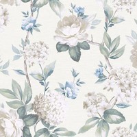 Elegante Blumen Keeka Tapete Blatt Blumenranke Arthouse 923802 Creme/Blau