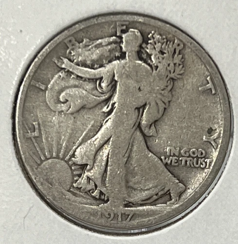 1917 S Reverse Walking Liberty Half Dollar VG+  Free Shipping With 5 Items B2