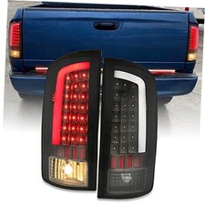 LED Tail Light Compatible with 2002-2006 Dodge Ram Clear Lens Black Housing