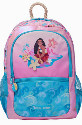 Disney Smiggle Moana Floral Large Backpack Kids School Pink Blue New