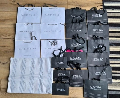 20 Famous Stores Shops Paper Gift Shopping Bags Space NK Harvey Nichols - Image 1 of 4