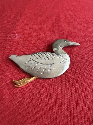 Vintage Large Minnesota Loon Bird Brooch 