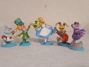 RARE DELUXE DISNEY ALICE in WONDERLAND TEA PARTY CHRISTMAS ORNAMENT SET FIGURES