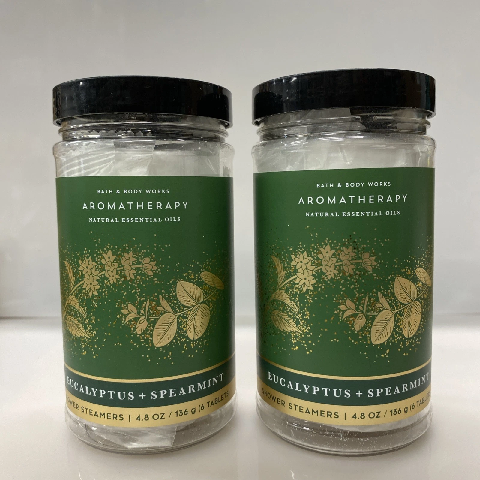 2X BATH & BODY WORKS AROMATHERAPY SHOWER STEAMERS EUCALYPTUS & SPEARMINT
