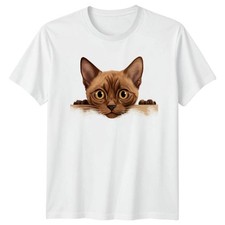 Süßes neugieriges Katzen-T-Shirt Katzenliebhaber Tier Geburtstag Geschenk für Sie und Ihn