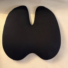 Cushion Lab Extra Dense Lumbar Pillow with Strap, Black, for Office, Car, Chair