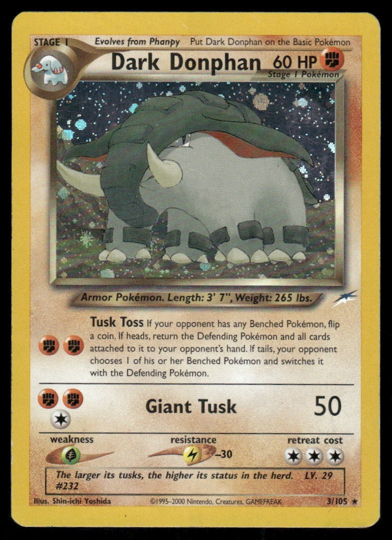 Pokemon Tcg Dark Donphan #3 Pokemon Neo Destiny LP