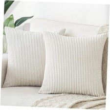 Throw Pillow Covers 18 x 18, Set of 2 - Cream 18" x 18" Pack of 2 Beige