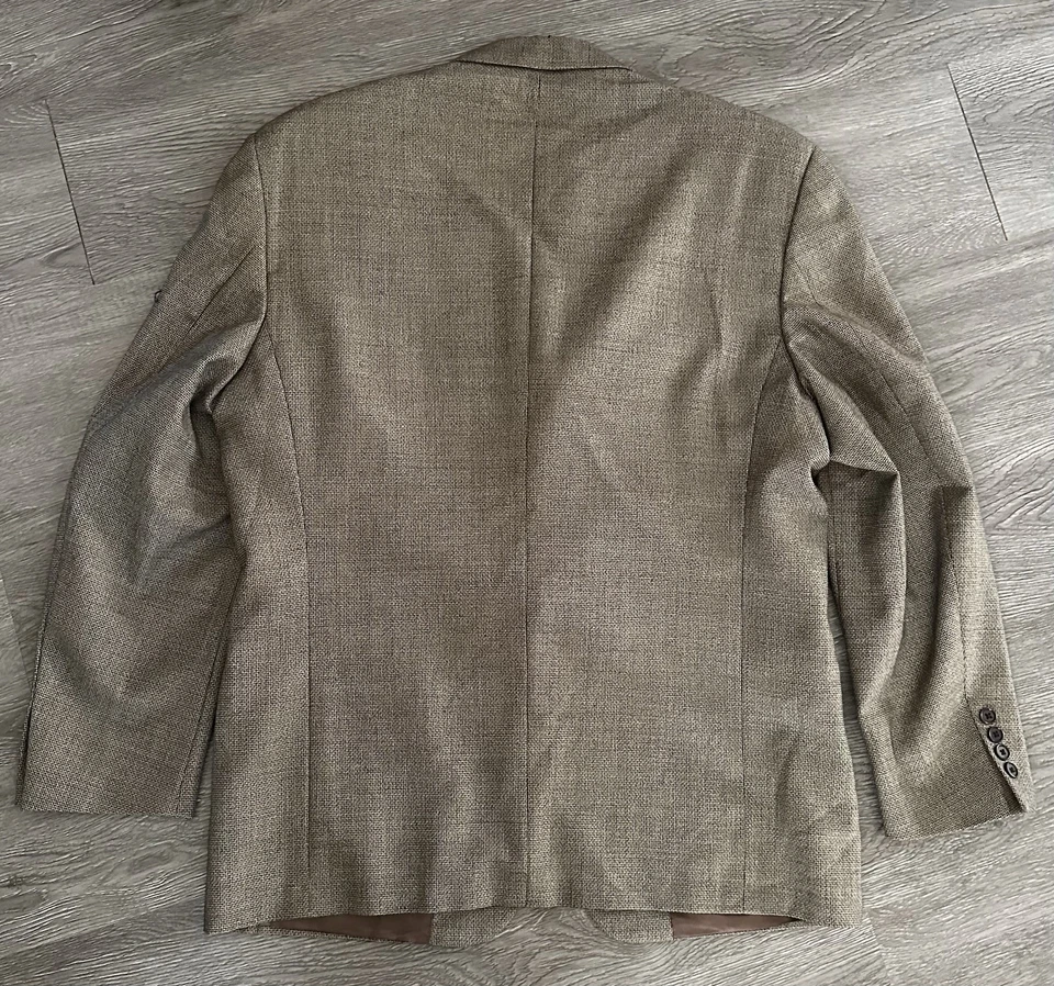 Santorelli %100 шерстяной блейзер Италия 42S костюм куртка коричневый Girgio3 - Изображение 4 из 4