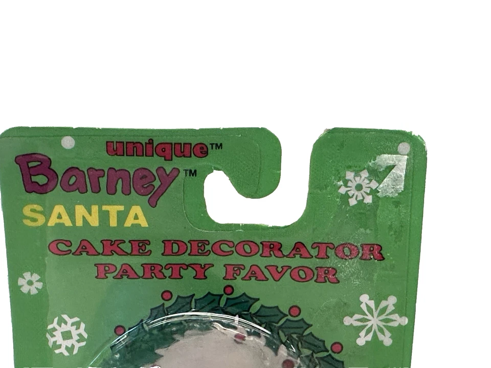 De colección 1993 Único Barney Papá Noel Navidad Pastel Decorador Fiesta Favor 2.5" Foto 2 de 4