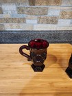 2-Avon Cape Cod Ruby Red Glass Footed Pedestal Coffee Mugs, 5"Hx3"D. — photo 5