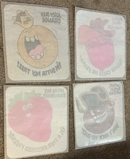 4 Lot Vtg Pillsbury Funny Face Iron On Ons Hot Patches Strawberry Pink Lemonade