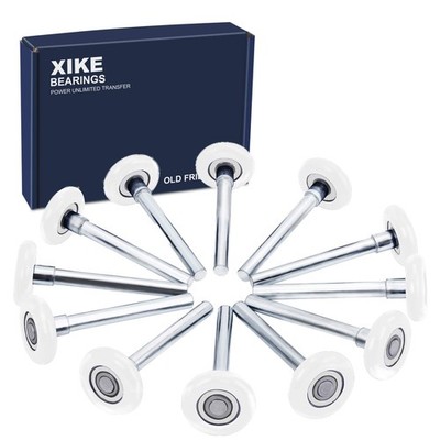 XiKe 12 Pack White 2'' Nylon Garage Door Roller 4'' Stem, Quiet/Durable and Hig...