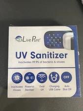Live Pure Handheld Portable UV Sanitizer LP-UVS100-B Black with USB Charger HSN