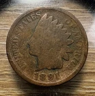 1891 Indian Head Cent - Actual Coin Shown - Free Shipping & Tracking INV#52