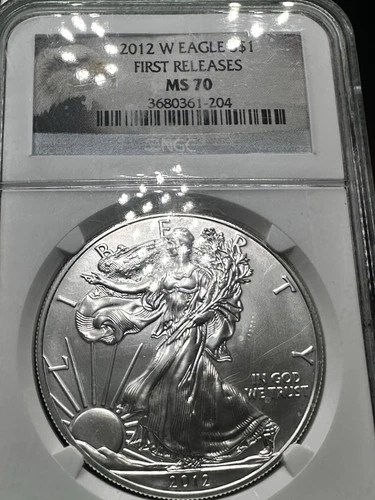 2012W Burnished American Silver Eagle Coin MS70 NGC First Releases