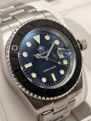 Addiesdive Deepsea Hunter Quartz Herrenuhr Herren Uhr Diver Taucher Silber OVP