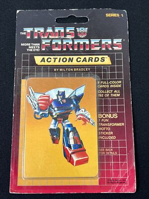 Vintage 1985 Transformers Hasbro Action Cards Skids Top Sealed Unopened Pack