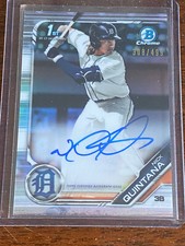2019 Bowman Chrome Draft Nick Quintana Refractor Auto /499 Tigers Prospect 1st